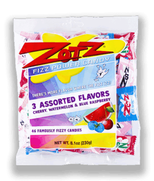 Zotz Fizz Candy Assorted Cherry Watermelon Blue Raspberry 8.1oz 46ct